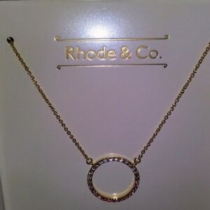 RHODE and co Necklace Circle fashion jewelry rhinestone pinks circle